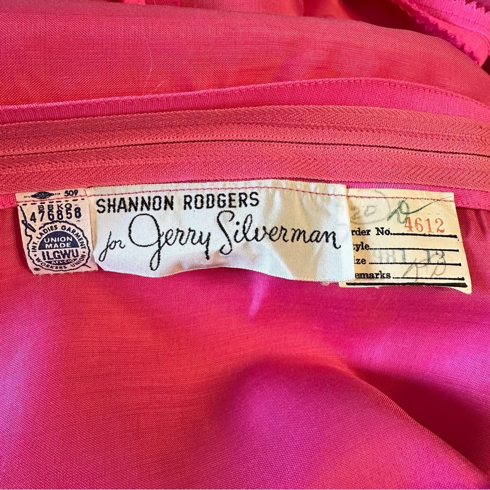 60’s Vintage Hot Pink Party Dress Cap Sleeve Bow Detail Cocktail Retro - Picture 12 of 13